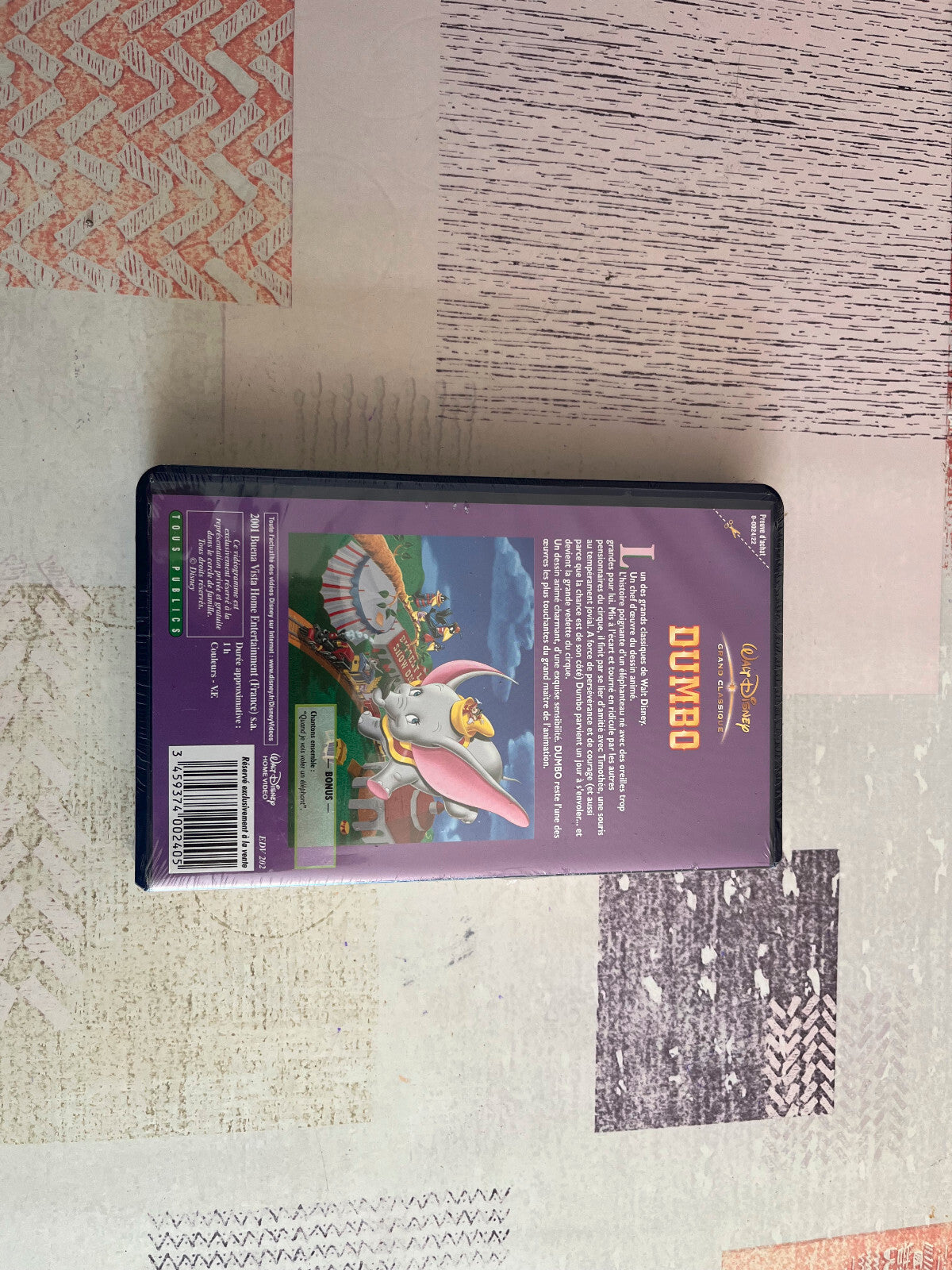Cassette Magnétoscope VHS Walt Disney Grand Classique Dumbo 2001 Sous Blister