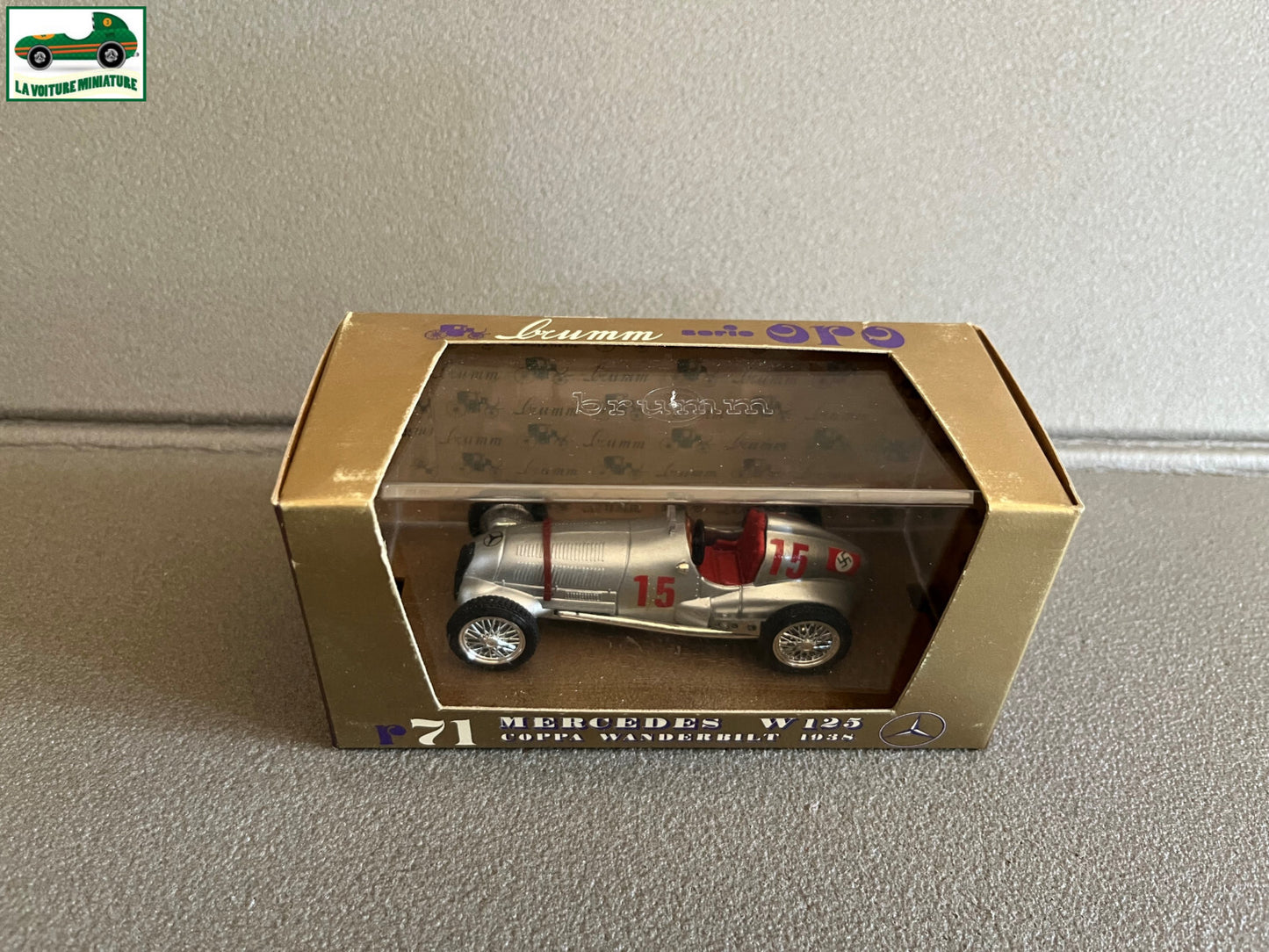 Voiture Miniature Mercedes W125 Coppa Wanderbilt 1938 Brumm au 1/43