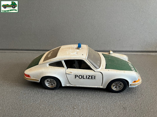 Ancienne Voiture Miniature Porsche 911 Polizei Burago au 1/24 Epave