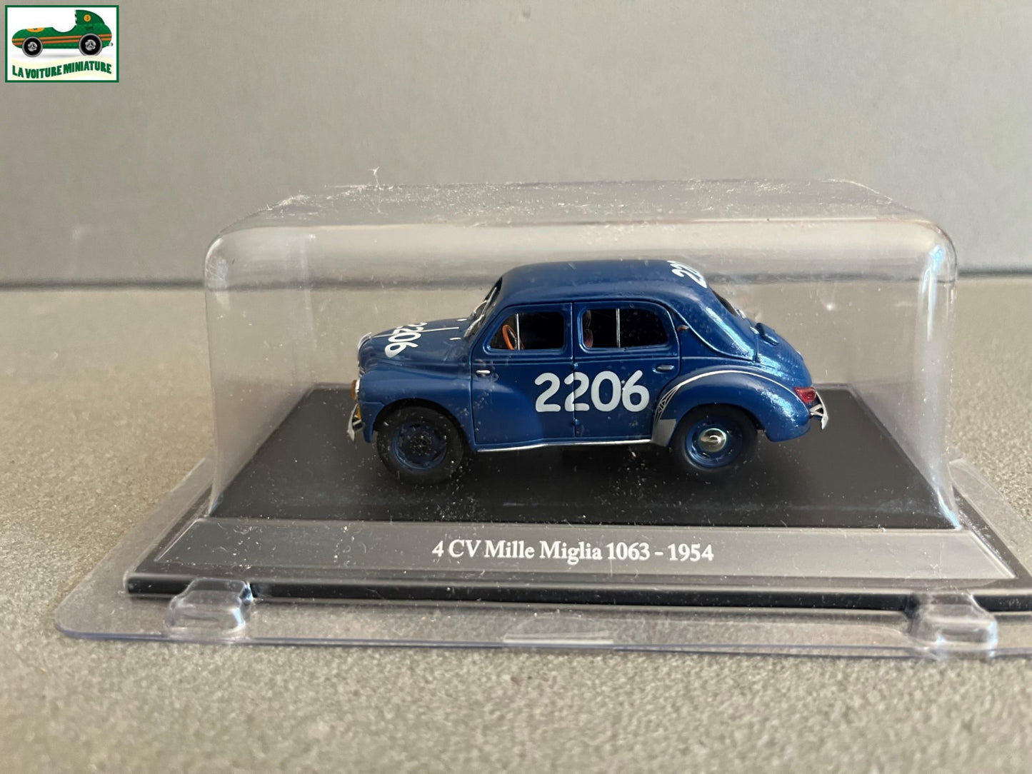Voiture Miniature Renault 4CV Course Mille Miglia 1063 1954 Eligor au 1/43