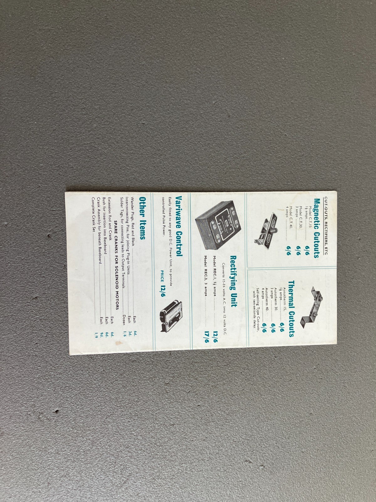 Livre Revue Modélisme Ferroviaire Catalogue H And M Electrical Equipment 1966