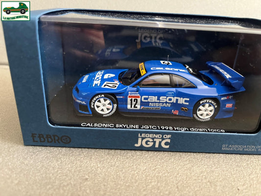 Voiture Miniature Nissan Calsonic Skyline JGTC 1998 High Down Force Ebbro 1/43