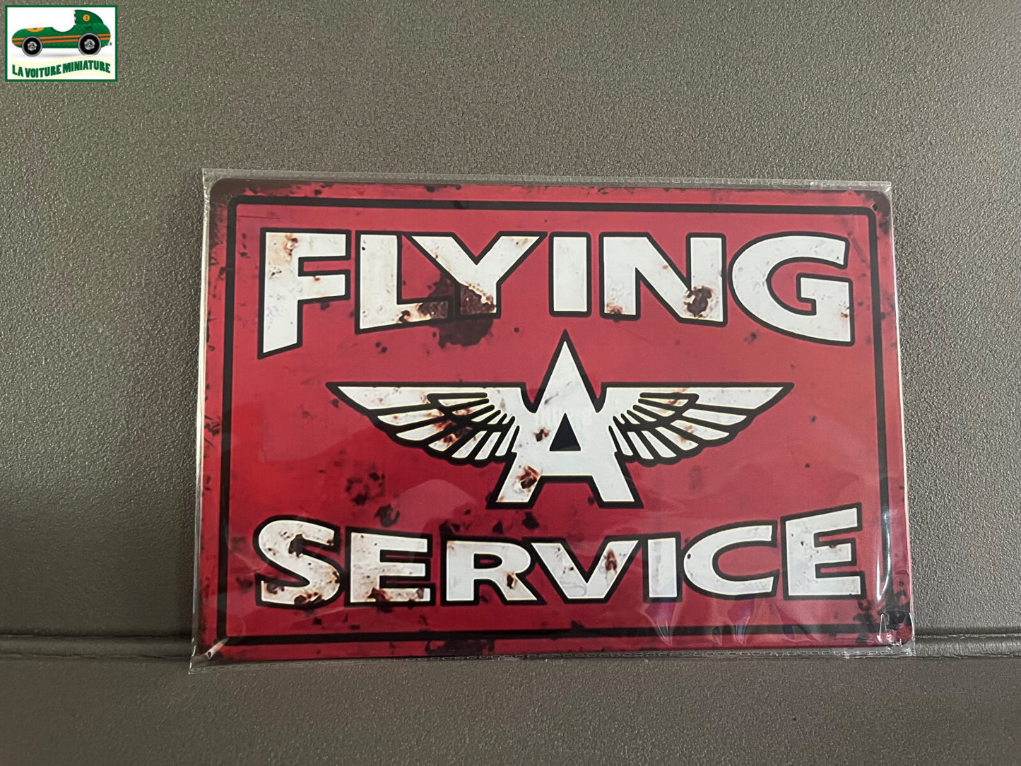 Plaque Métal Voiture Automobile Garage Huile Moteur Flying A Service 20 x 30 cm