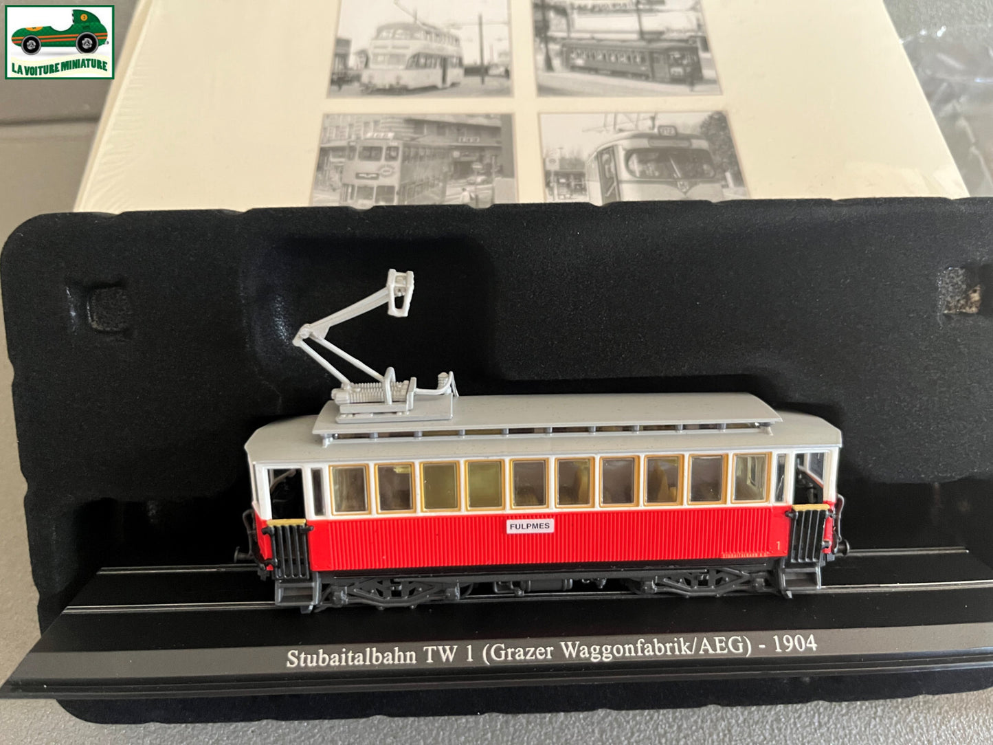 Voiture Miniature Tramway Stubaitalbahn TW 1 1904 Ixo Atlas au 1/87