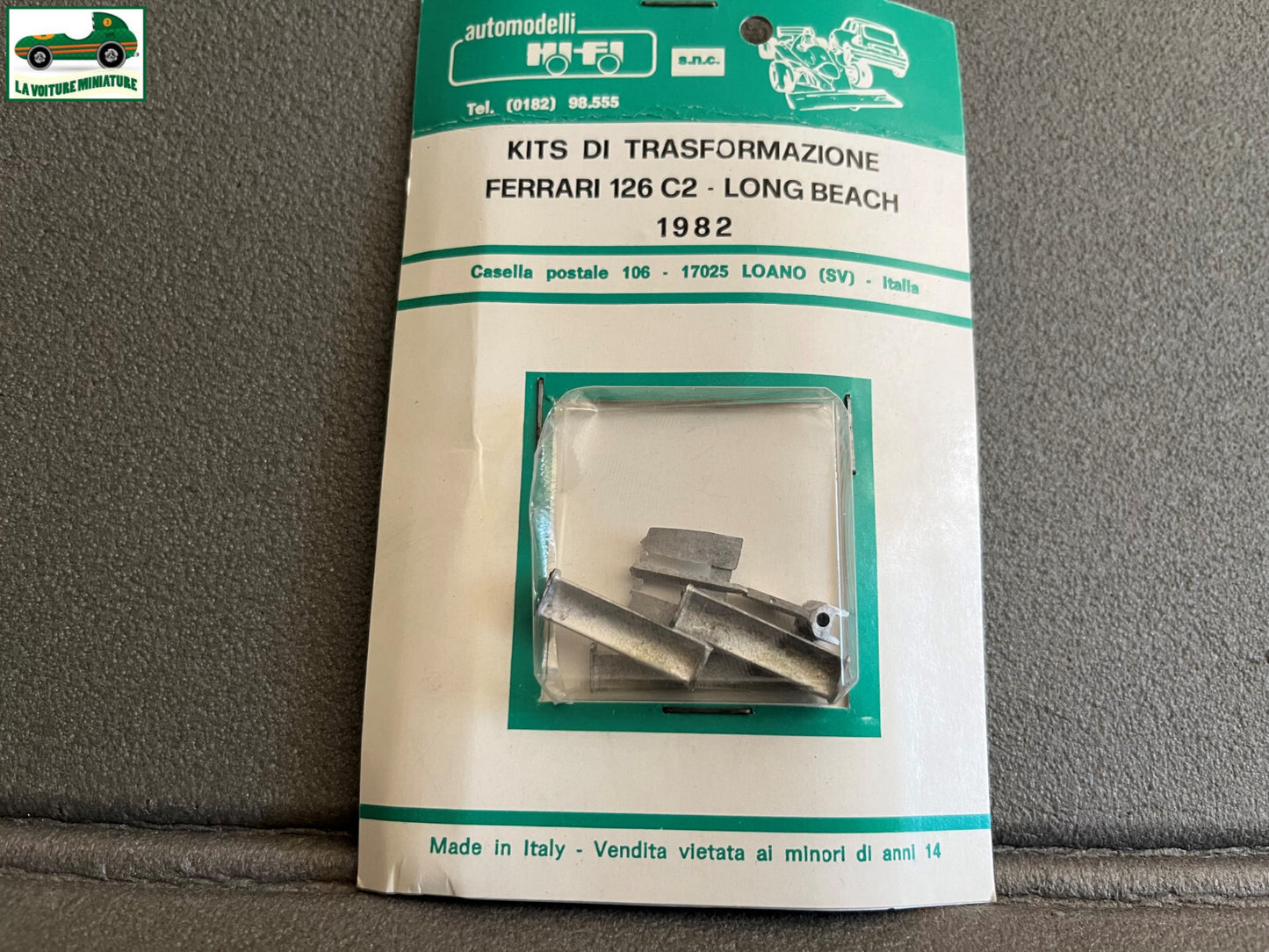 Voiture Miniature Kit Transformation Ferrari 126 C2 Long Beach 1982 HI-FI 1/43