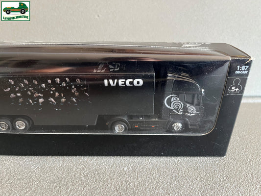 Voiture Miniature Camion Semi Remorque Iveco Stralis All Blacks New Ray 1/87 HO