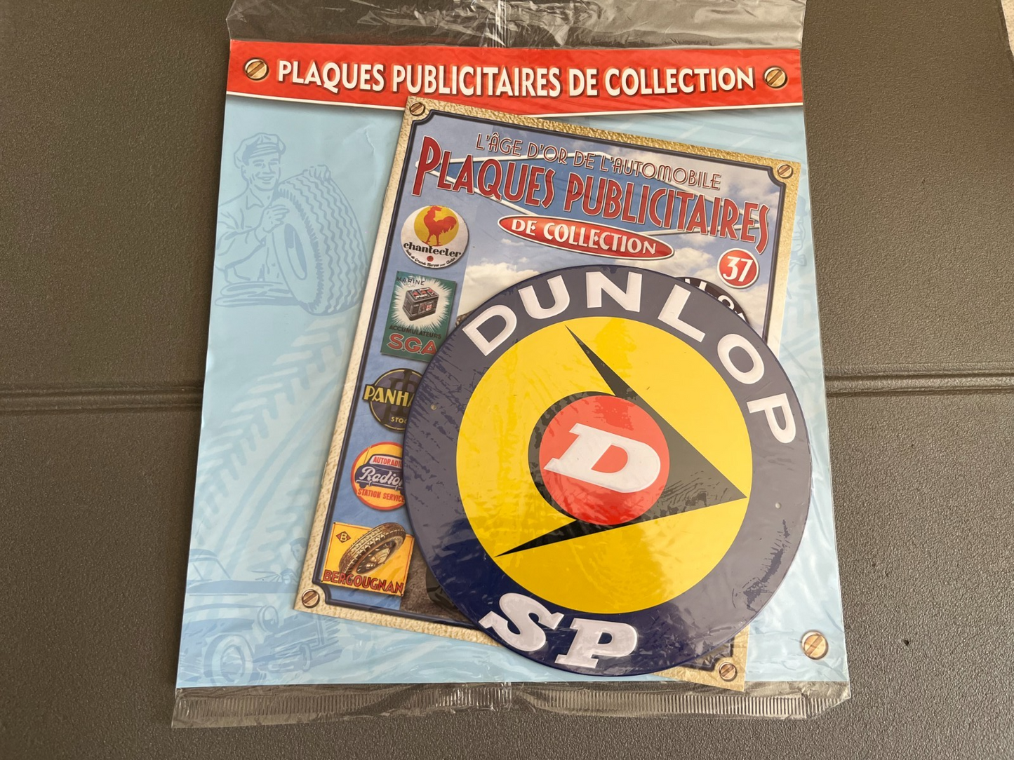 Plaque Métal Voiture Automobile Publicitaire Collection Dunlop SP