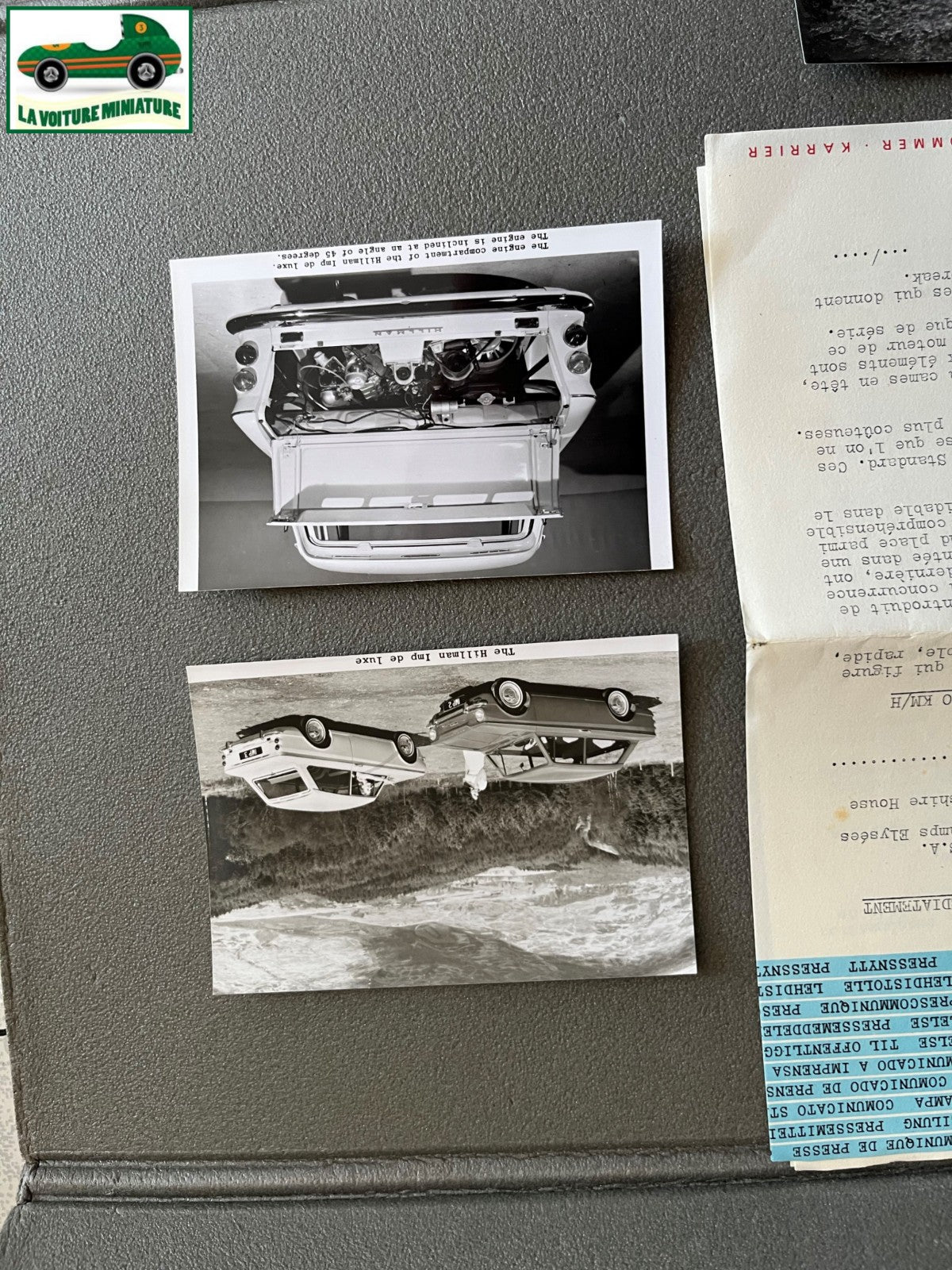 Ancien Documentation Automobile Communiqué Presse Rootes Motors Hillman Photo