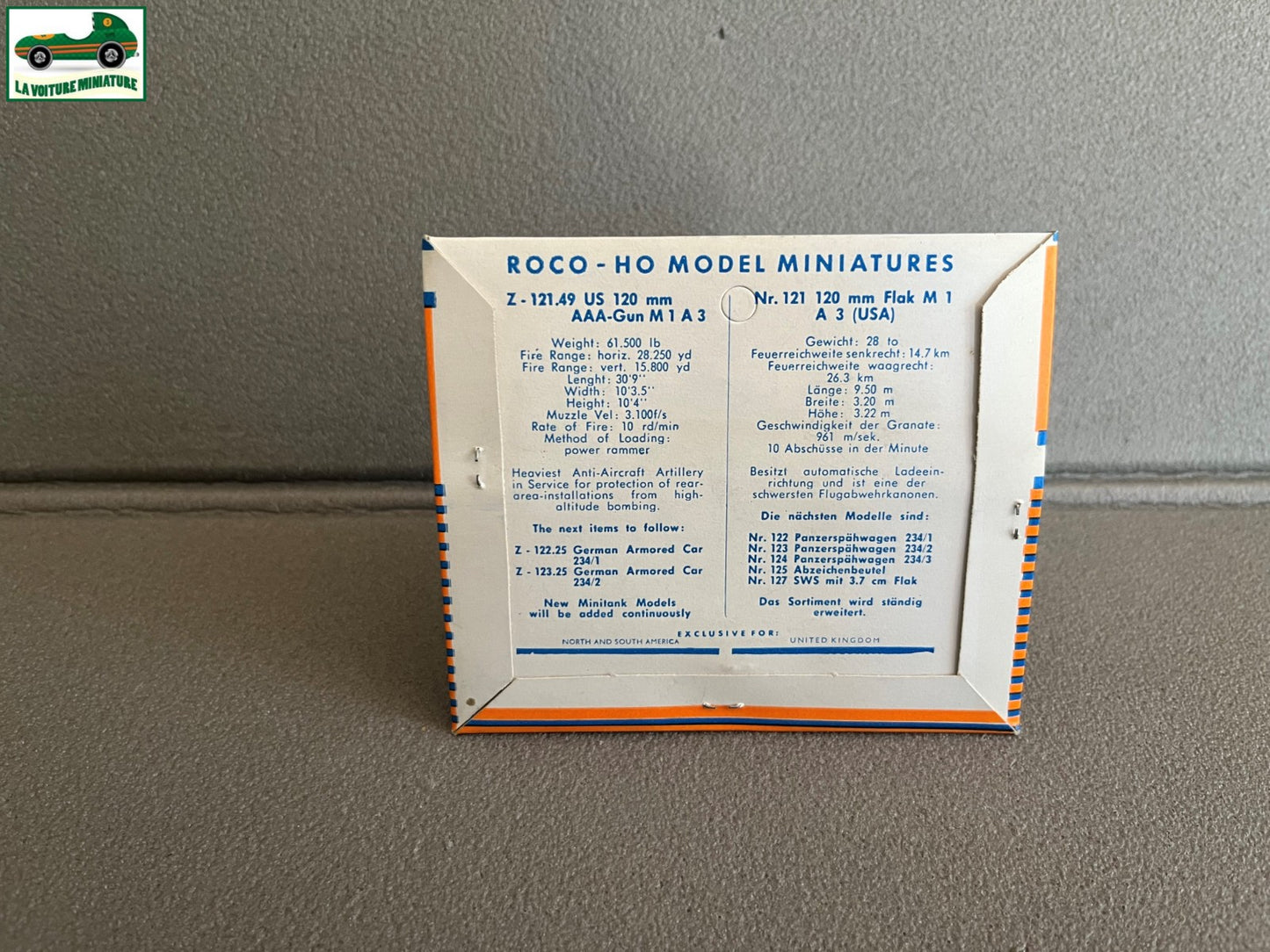 Miniature Engin Militaire Canon Z-121 US 120 mm AAA-Gun Roco Minitanks 1/87 HO