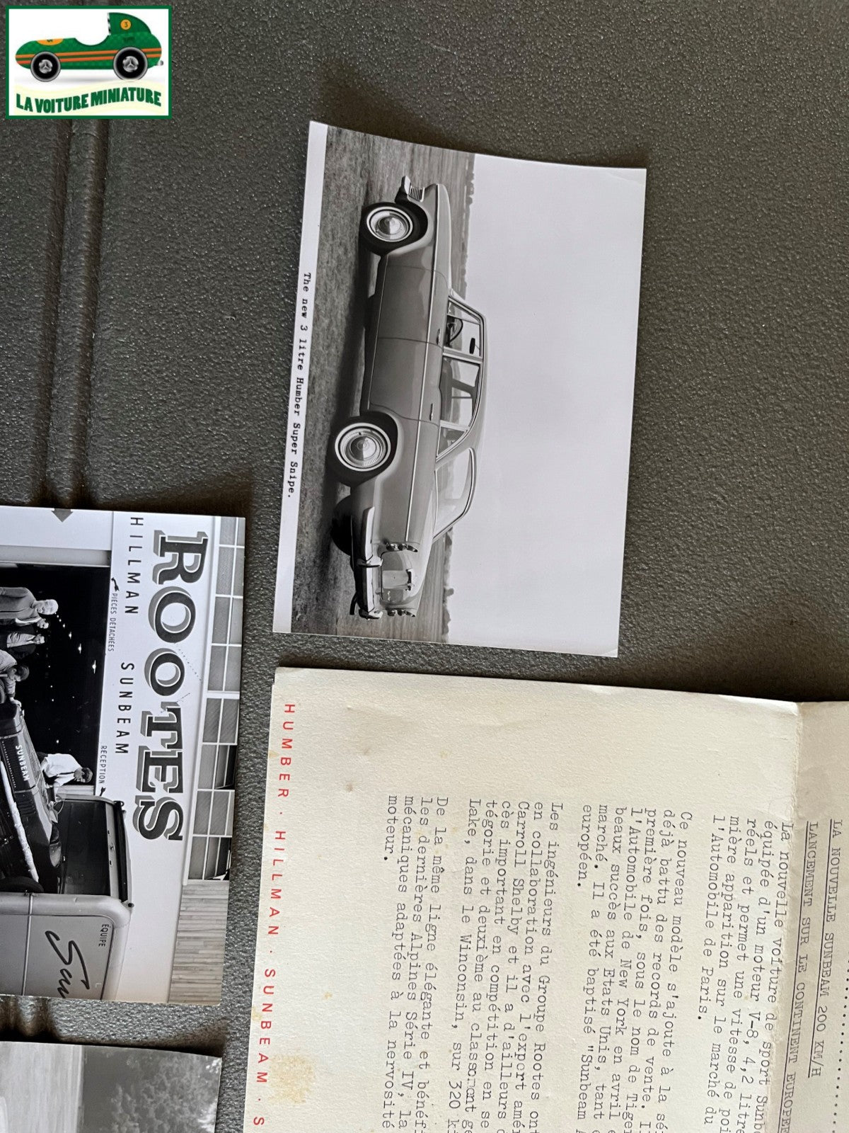Ancien Documentation Automobile Communiqué Presse Rootes Motors Sunbeam Photo