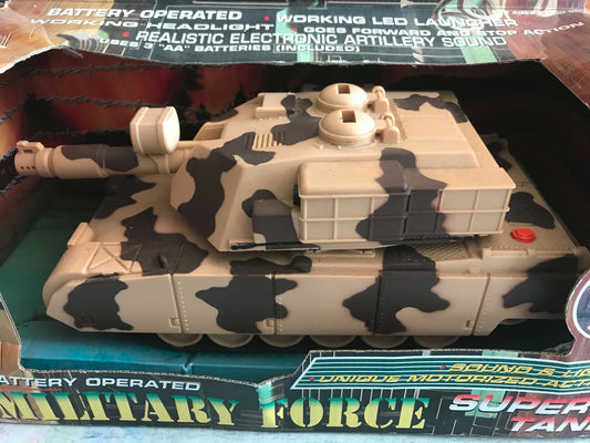 Ancien Jouet Militaire Super Tank Power Vehicles Char Plastique Vintage à Pile