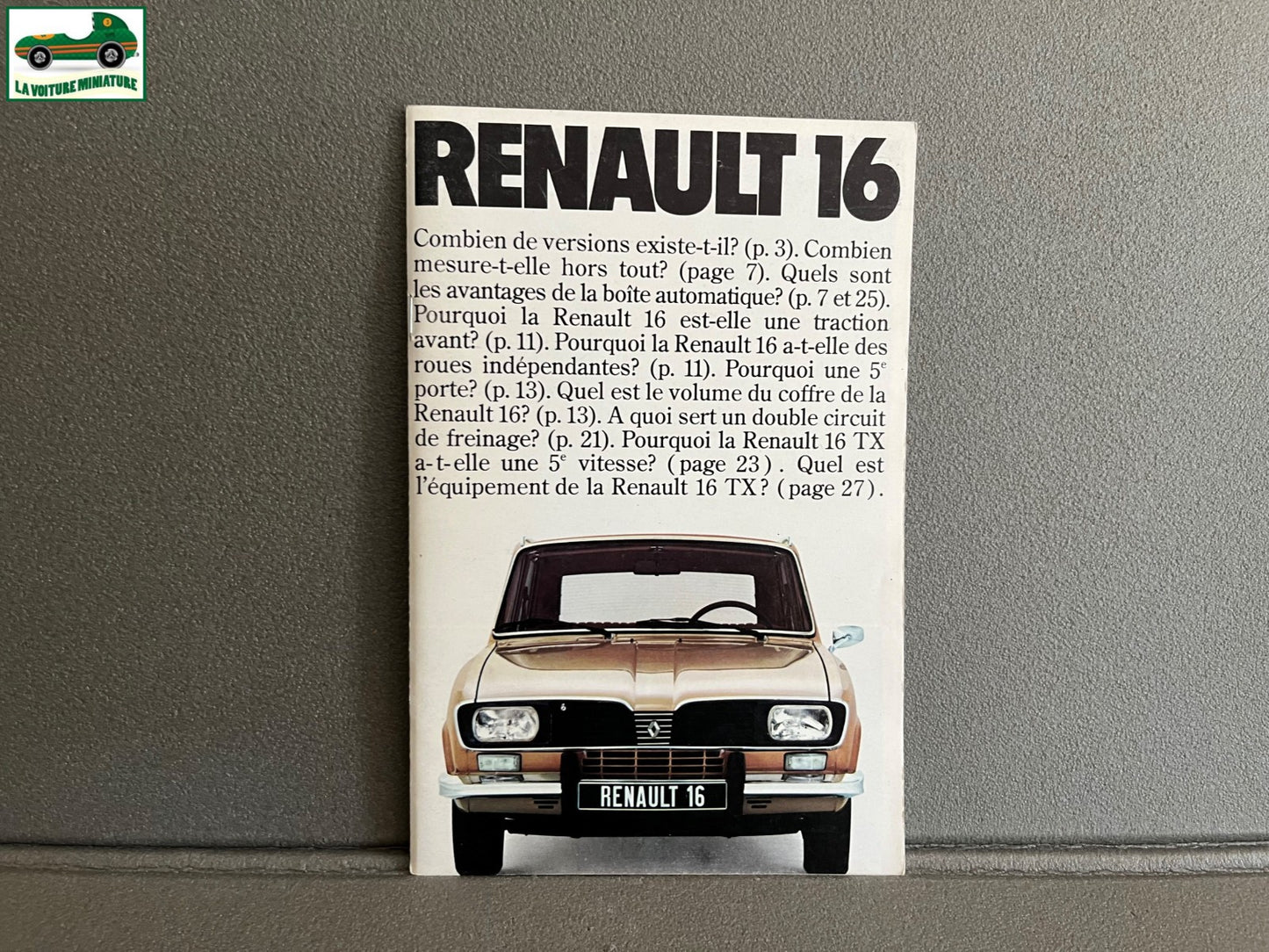Ancien Dépliant Brochure Documentation Automobile Renault 16