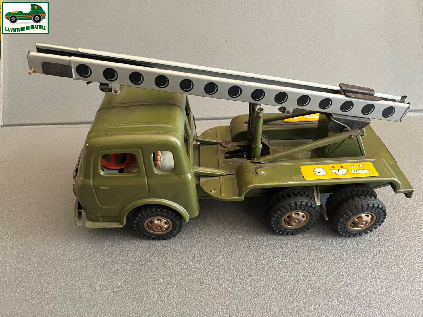 Jouet Ancien Camion Tôle Mécanisme Simca Cargo Militaire Joustra France Vintage