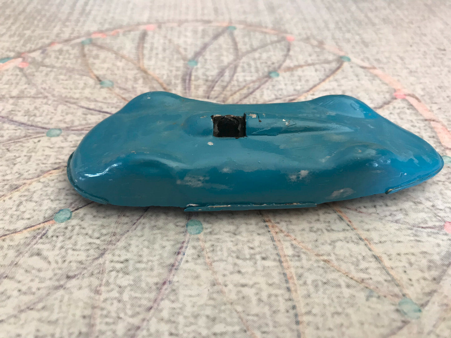 Ancienne Voiture Miniature Course Metal Tole Repeint 11,5cm Epave