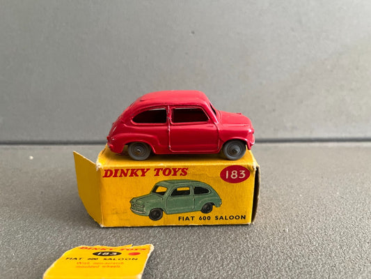 Ancienne Miniature Voiture Fiat 600 Saloon Dinky Toys England 183 Boite Meccano
