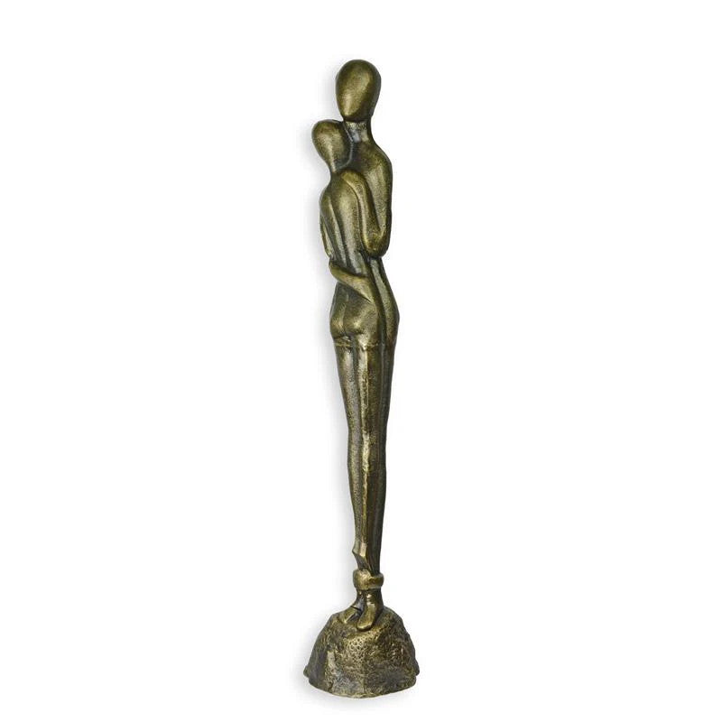 FONTE COUPLE FLAMMÉ - ASPECT STATUE MODERNE SCULPTURE BRONZE