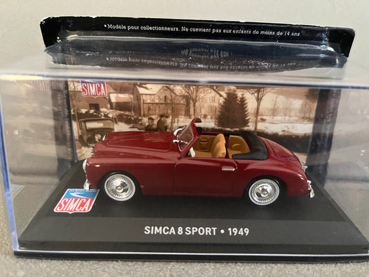 Voiture Miniature Simca 8 Sport 1949 Altaya au 1/43