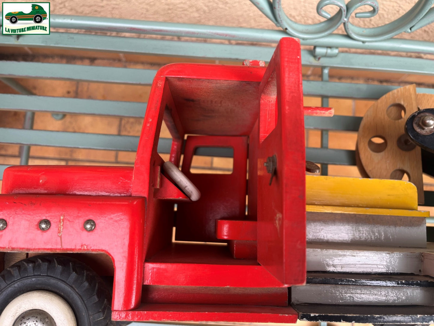 Grand et Ancien Jouet en Bois Camion VEITH Germany 1950 Incomplet 60cm Vintage