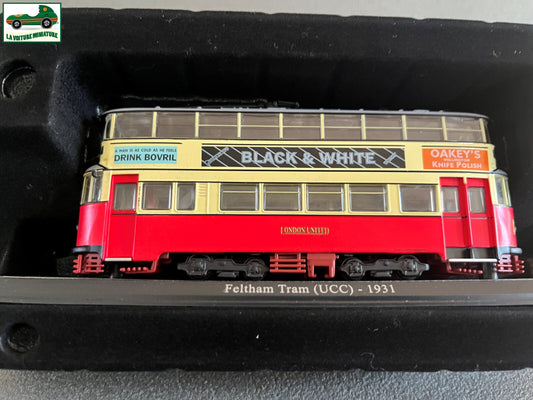 Voiture Miniature Tramway Feltham Tram UCC 1931 Ixo Atlas au 1/87
