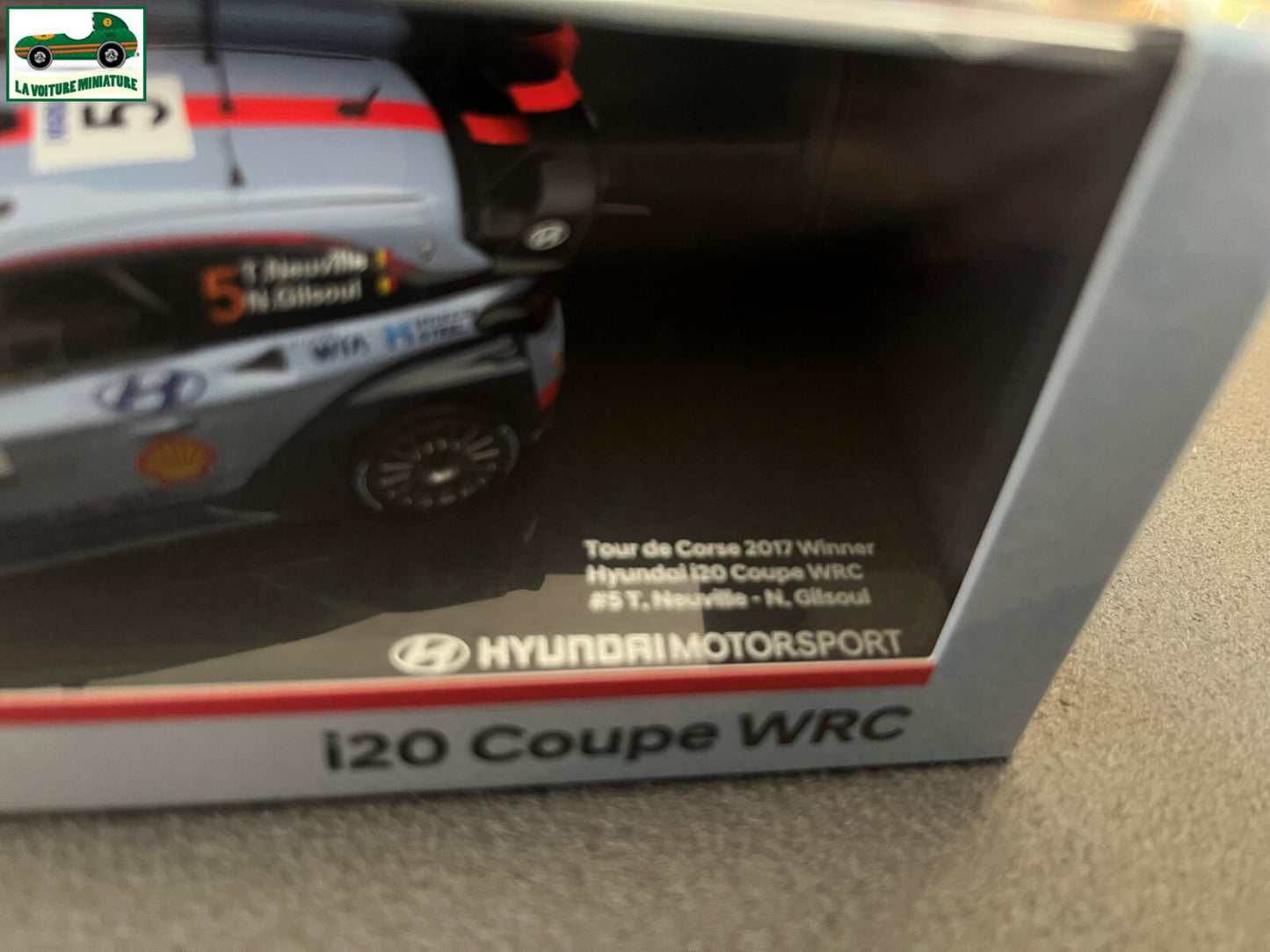 Voiture Miniature Hyundai i20 Coupé WRC Tour de Corse 2017 Rallye IXO au 1/43