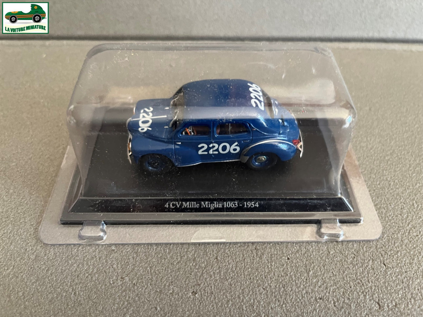 Voiture Miniature Renault 4CV Course Mille Miglia 1063 1954 Eligor au 1/43