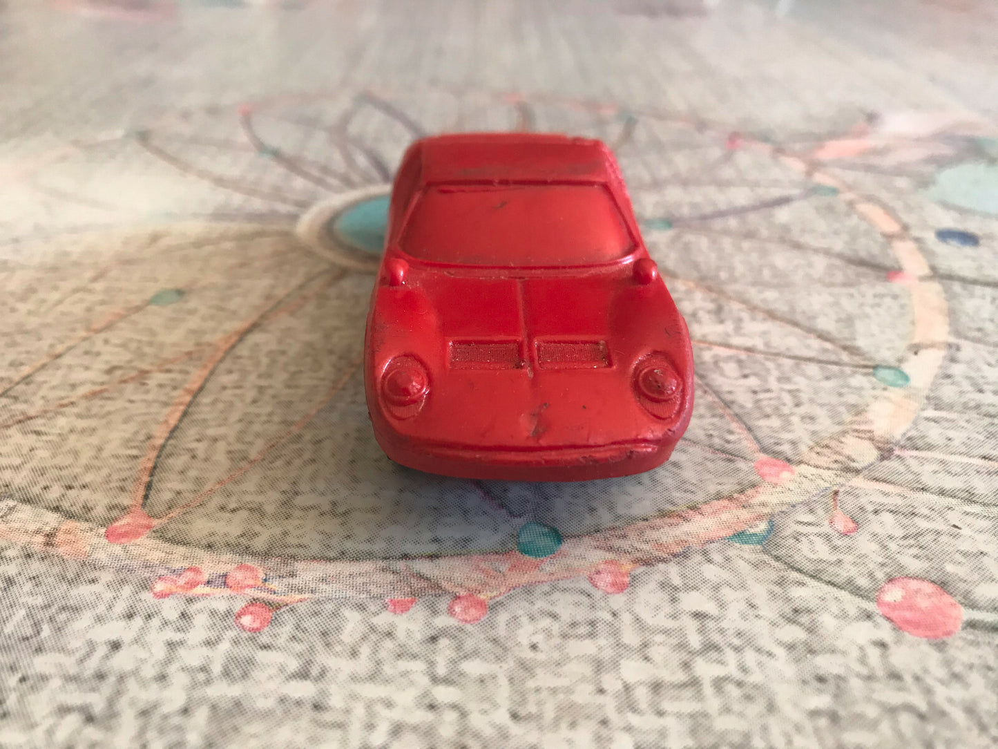 Voiture Miniature Ancien Lamborghini Made W. Germany Steler Plastique Gomme 1/43