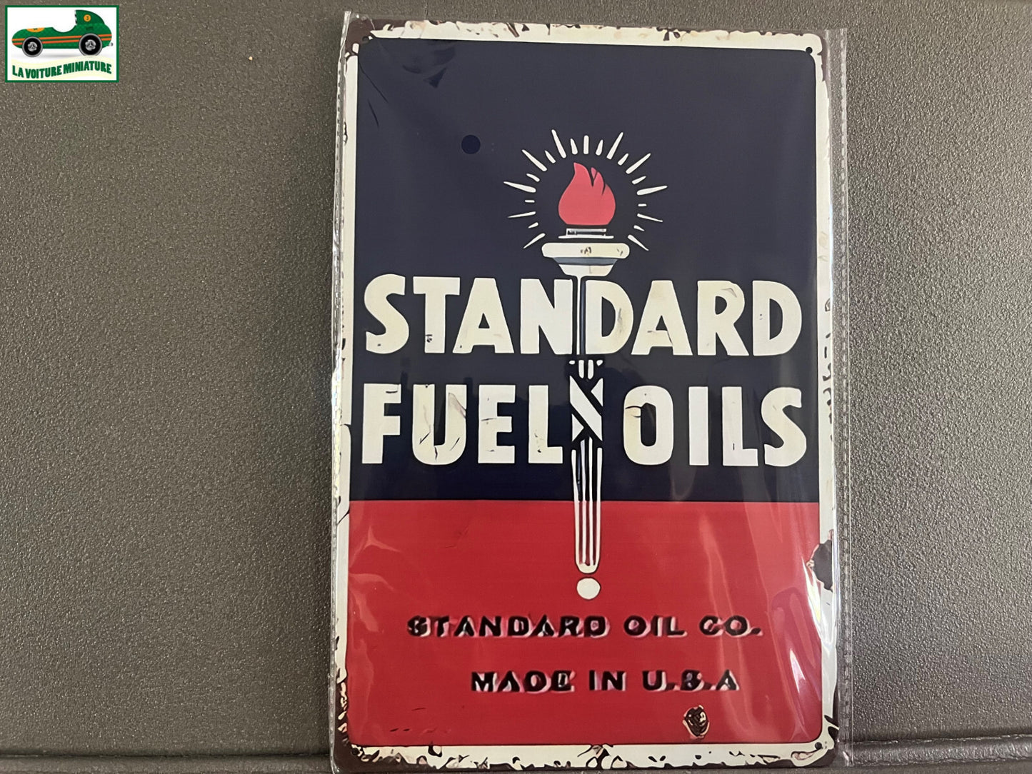 Plaque Métal Voiture Automobile Garage Huile Moteur Standard Fuel 20 x 30 cm