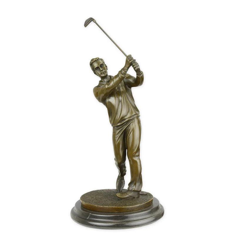 STATUE MODERNE SCULPTURE BRONZE GOLFEUR