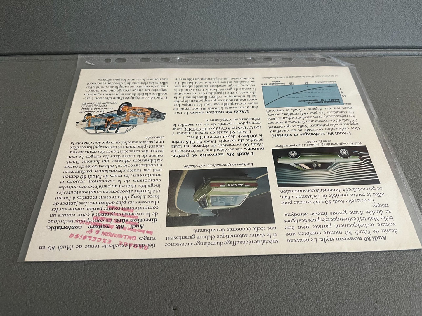 Ancien Dépliant Brochure Documentation Automobile Audi 80