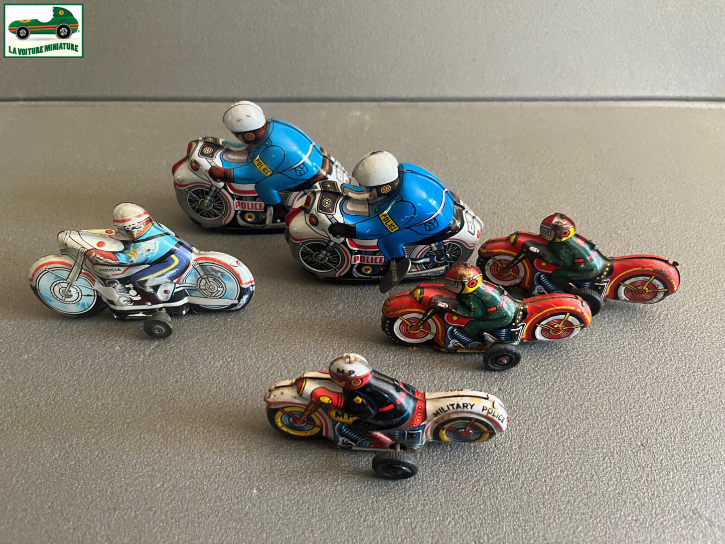 Ancienne Miniature Métal Tôle Mécanisme Lot 6 Moto Japan Korea