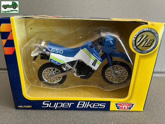 Moto miniature Kawasaki KLR 650 Super Bikes Motor Max 1/18