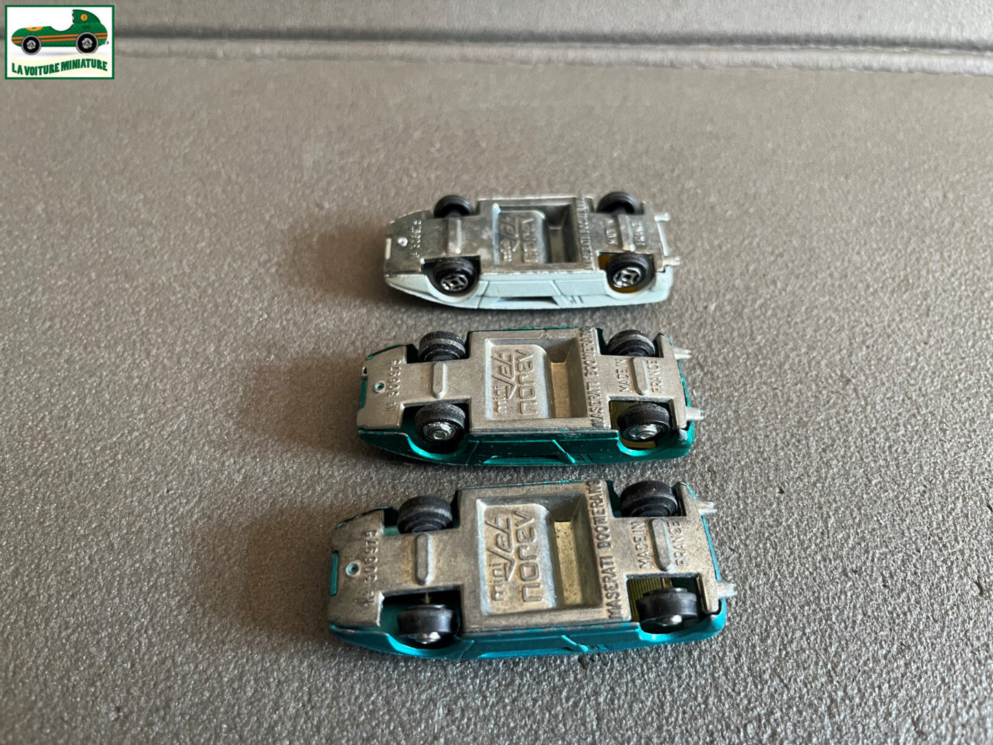 Ancienne Miniature Voiture Lot de 3 Maserati Bommerang MiniJet Norev France 1/64