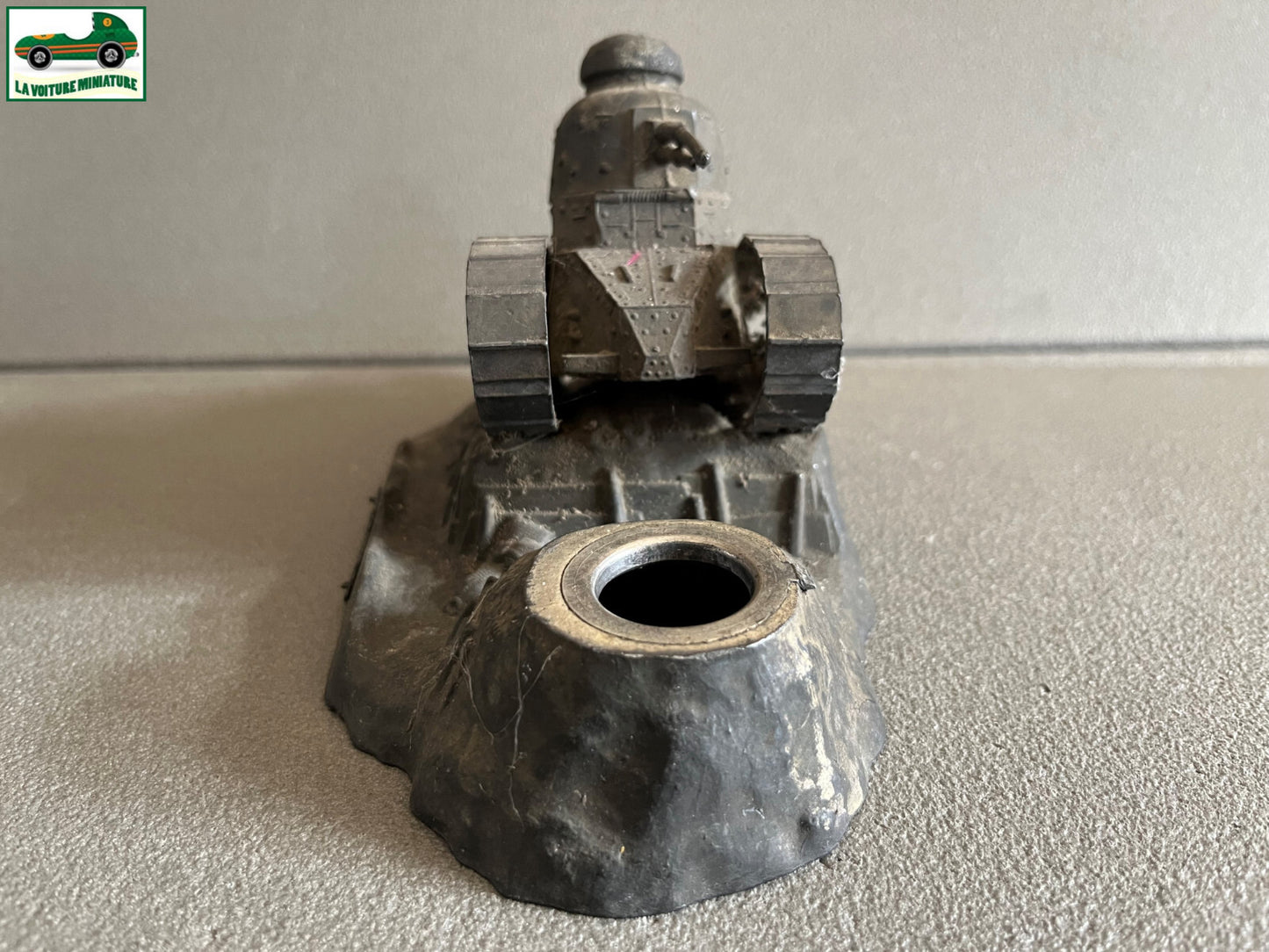 Ancien Miniature Militaire Char Encrier tank Renault FT17 Camp de Sissone