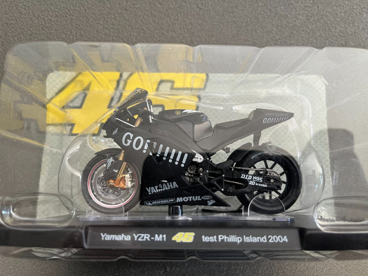 Moto GP miniature Valentino Rossi 46 Yamaha YZR-M1 Test Phillip Island 2004 1/18