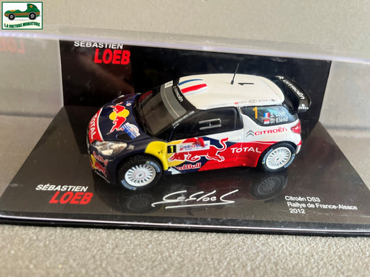 Voiture miniature Citroen DS3 Rallye France 2012 Loeb 1/43