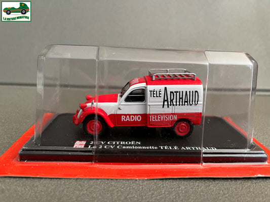 Voiture miniature Citroen 2cv 2 cv Télé Arthaud Auto Plus Hachette 1/43