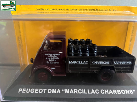 Voiture Miniature Camion Publicitaire Peugeot DMA Marcillac Charbons au 1/43
