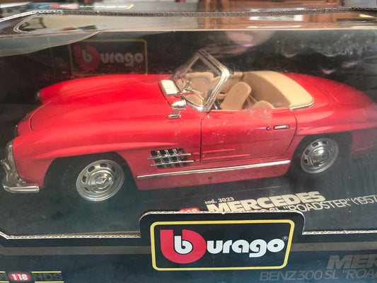 Voiture miniature Mercedes Benz 300 SL Roadster 1957 Burago au 1/18