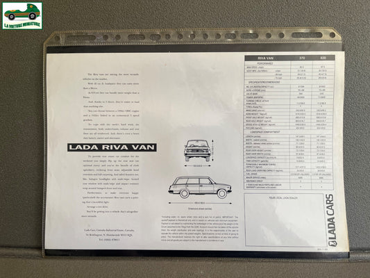 Ancien Dépliant Brochure Documentation Automobile Lada Riva Van