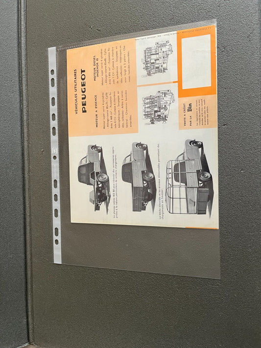 Ancien Dépliant Brochure Documentation Automobile Peugeot Utilitaires 1963