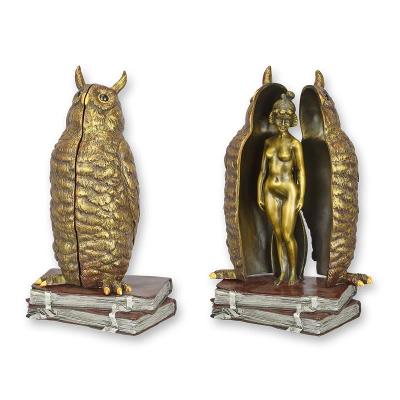 STATUE MODERNE SCULPTURE BRONZE CHOUETTE ÉROTIQUE FÉMININ
