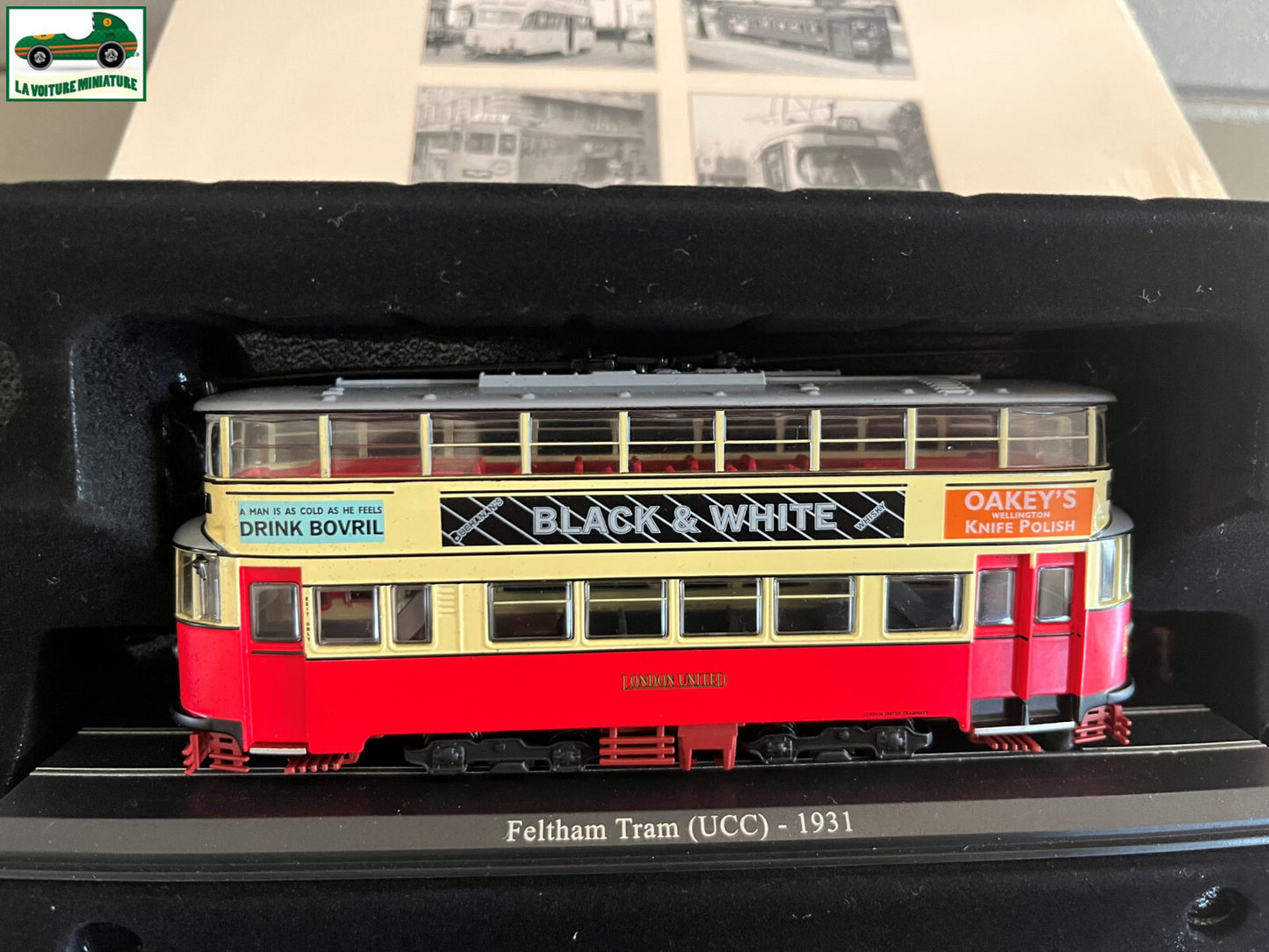 Voiture Miniature Tramway Feltham Tram UCC 1931 Ixo Atlas au 1/87