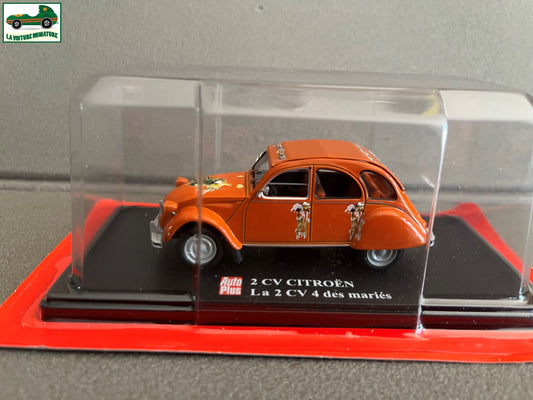Voiture miniature Citroen 2cv 2 cv 4 des mariés Auto Plus Hachette 1/43