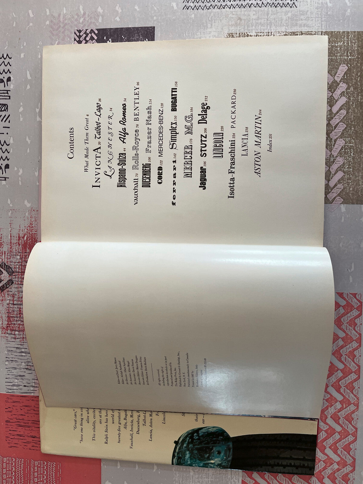 Livre Voiture The Great Cars by Ralph Stein Anglais