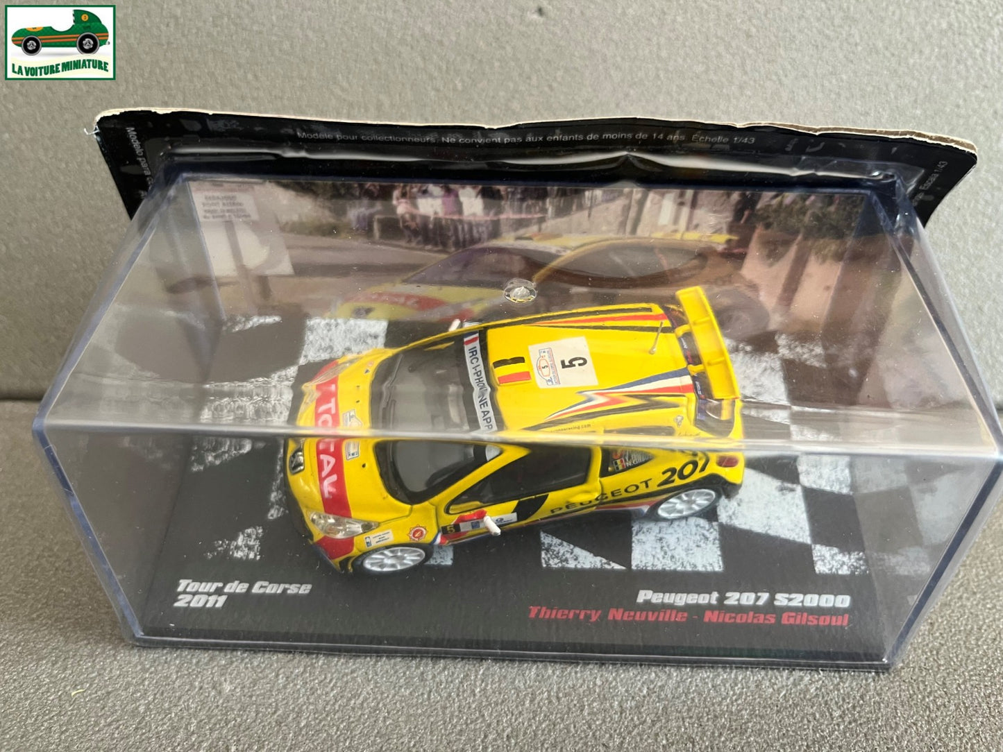 Voiture Miniature Peugeot 207 S2000 Tour de Corse 2011 Rallye Neuville au 1/43