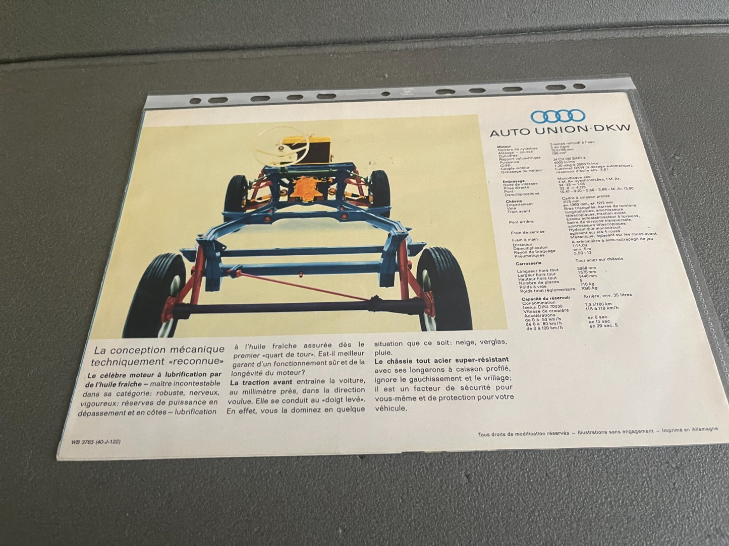 Ancien Dépliant Brochure Documentation Automobile DKW Junior de Luxe Audi