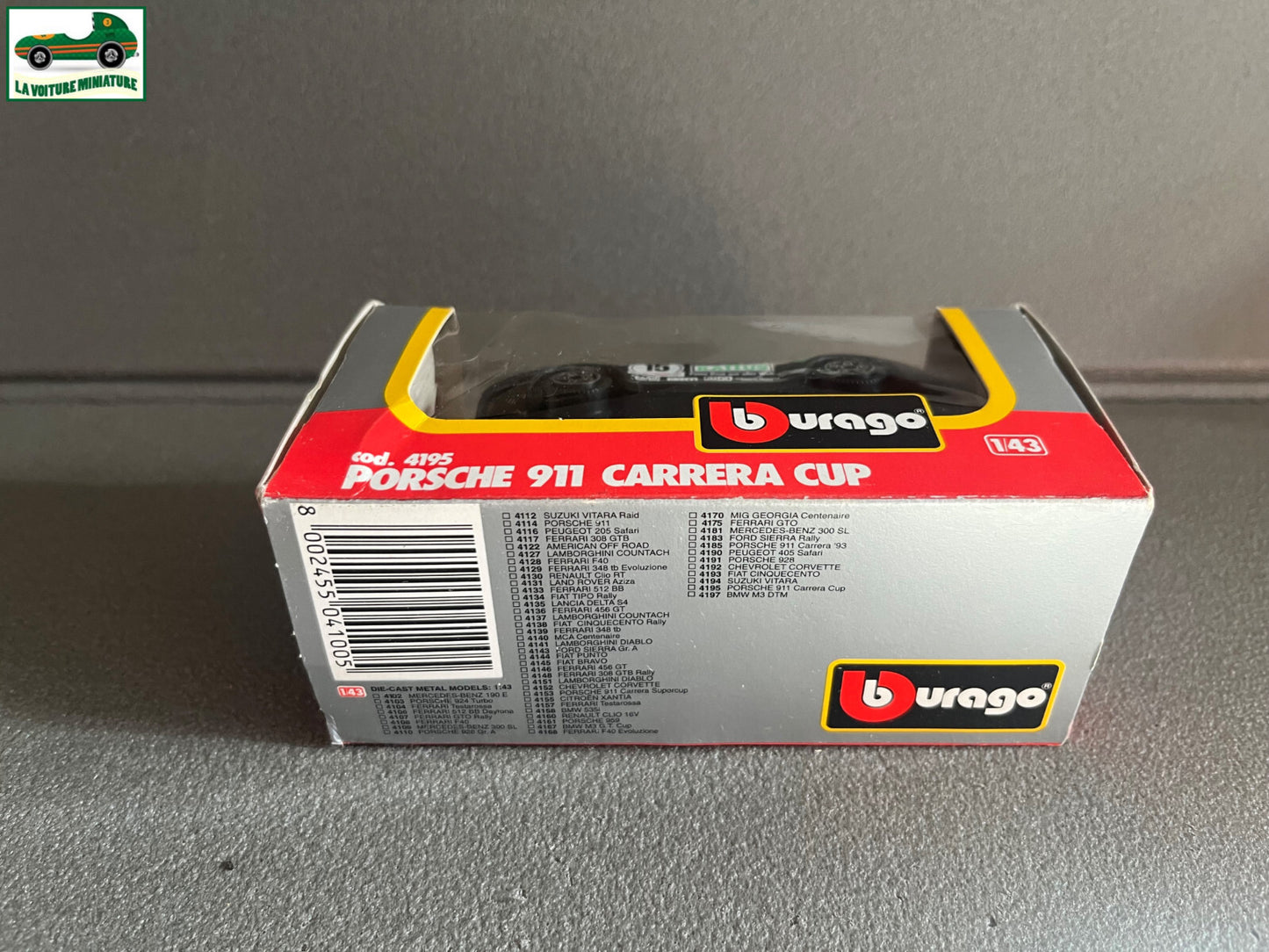 Voiture miniature Burago Porsche 911 Carrera Cup cod 4195 au 1/43