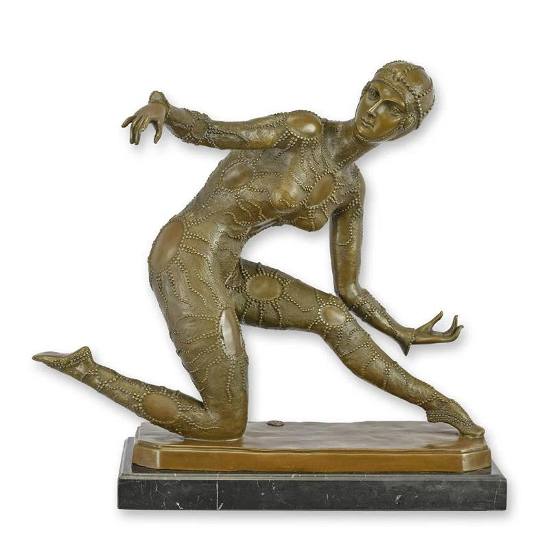 STATUE MODERNE SCULPTURE BRONZE DANSEUSE ÉTOILES DE MER