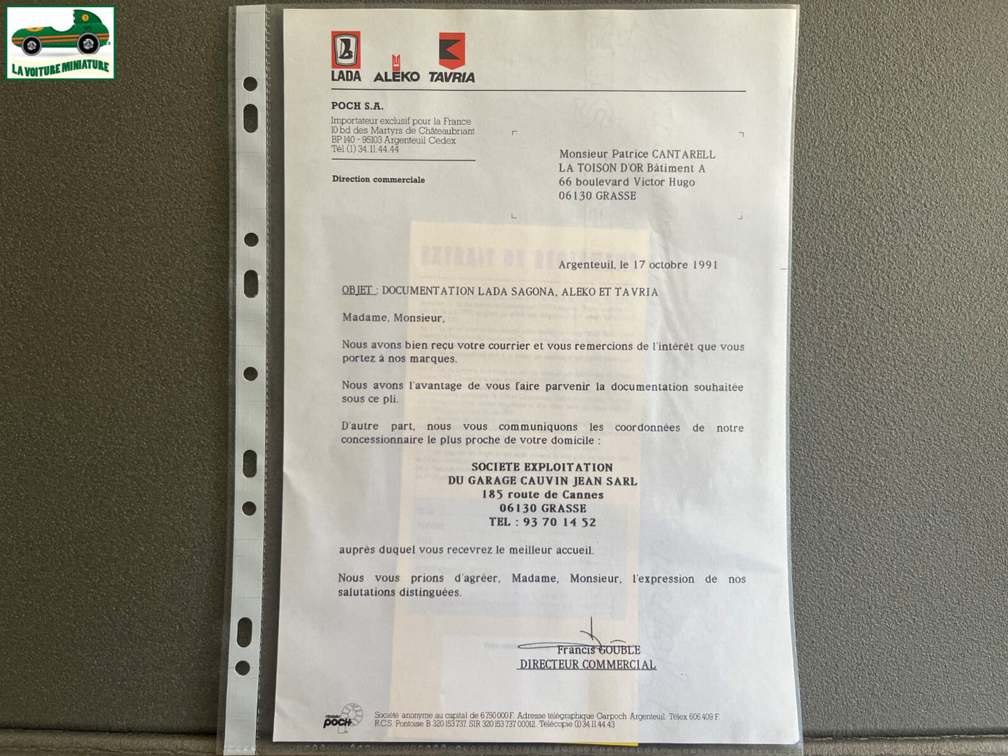 Ancien Dépliant Brochure Documentation Automobile Lada Poch Courrier 1991