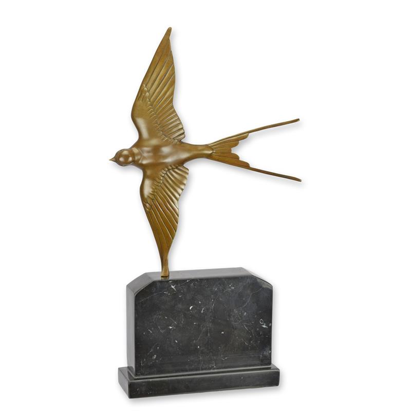 STATUE MODERNE SCULPTURE BRONZE HIRONDE EN VOL